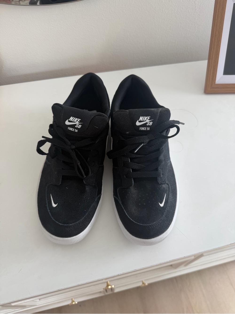 Nike SB Force 58 Men's Black and White Skate Sneakers